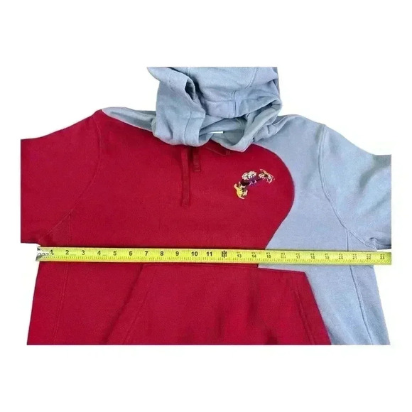 Nike Sportswear Club Galaxy Pullover Hoodie Sweatshirt Red Gray Embroidered Med - Picture 11 of 12